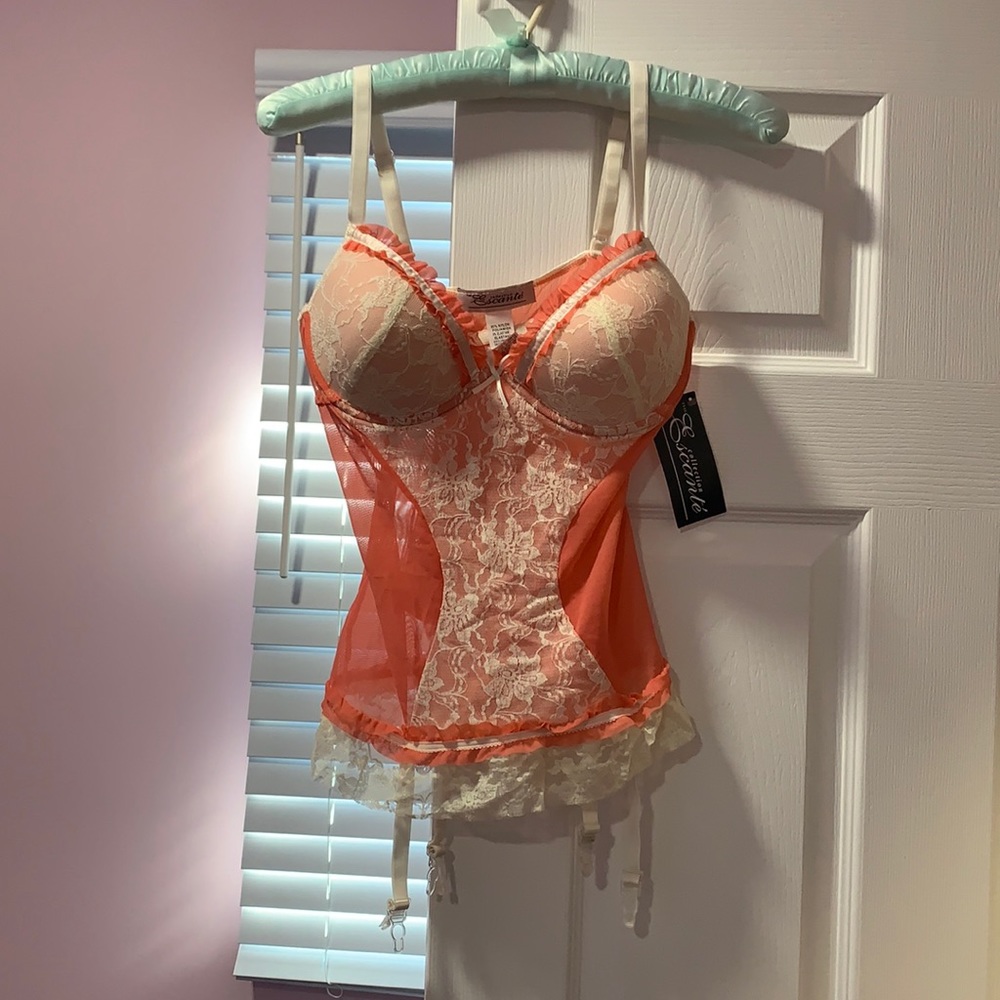 Coral/ Ivory Bustier Set
